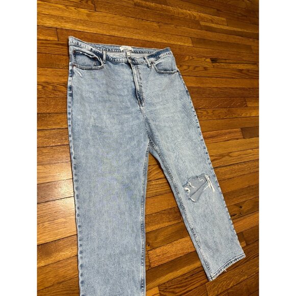 Abercrombie Fitch Womens Ankle Straight Ultra High-Rise Jeans Plus Sz 18 Blue - Picture 2 of 7